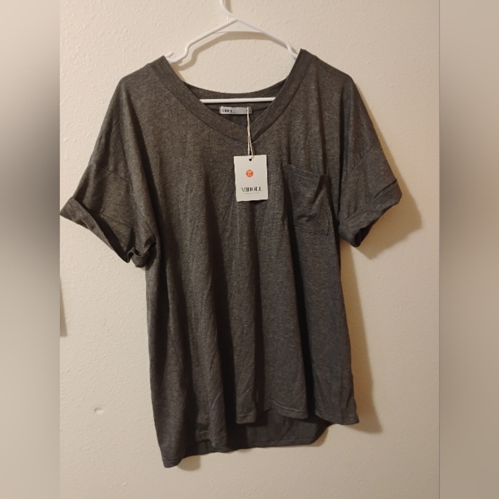 MIHOLL Gray Short Sleeve Women's Tee